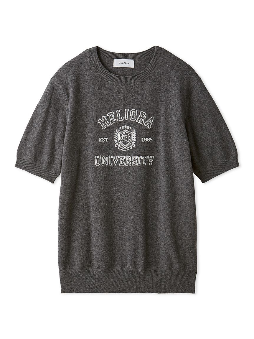 Mila Owen「カシミア混ハイケージカレッジモチーフニット」|ニット・セーター|