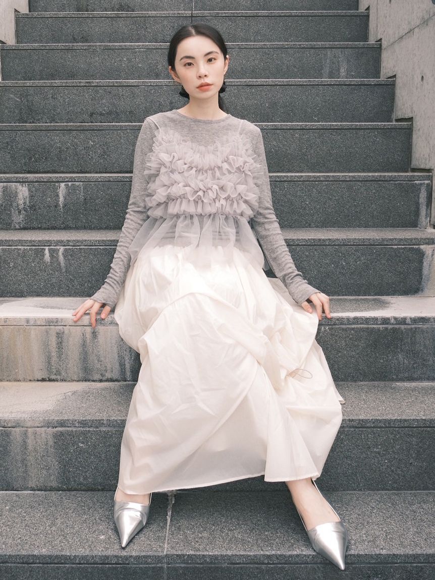 emmi atelier「セミシアーフライストップス」|Tシャツ・カットソー|GRY