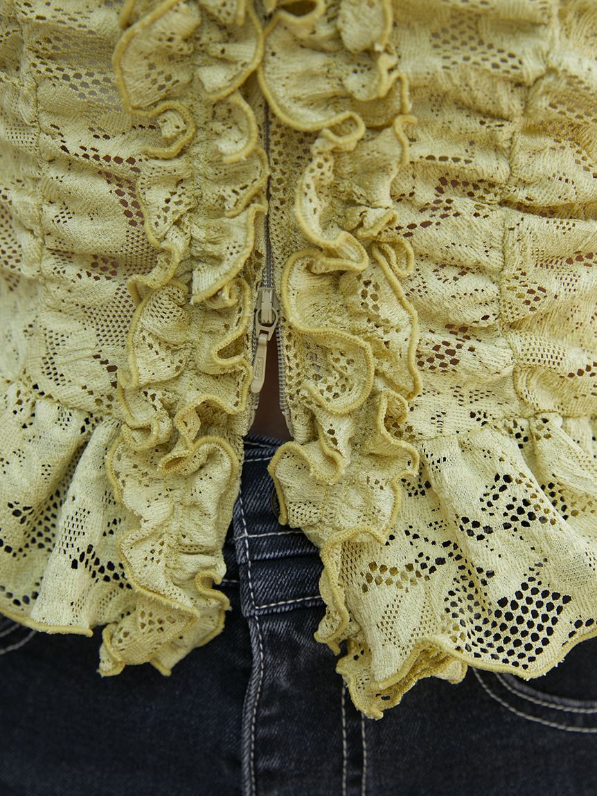 SNIDEL「カットレースフリルプルオーバー」|Tシャツ・カットソー|