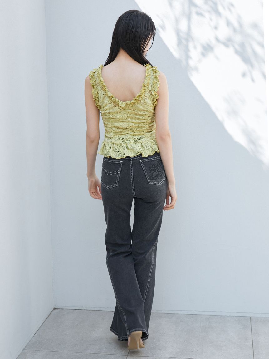 SNIDEL「カットレースフリルプルオーバー」|Tシャツ・カットソー|