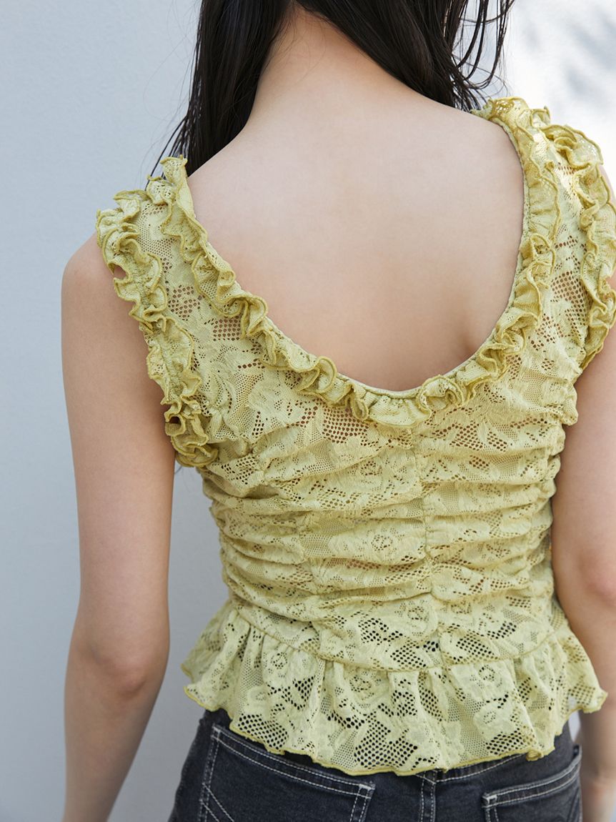 SNIDEL「カットレースフリルプルオーバー」|Tシャツ・カットソー|