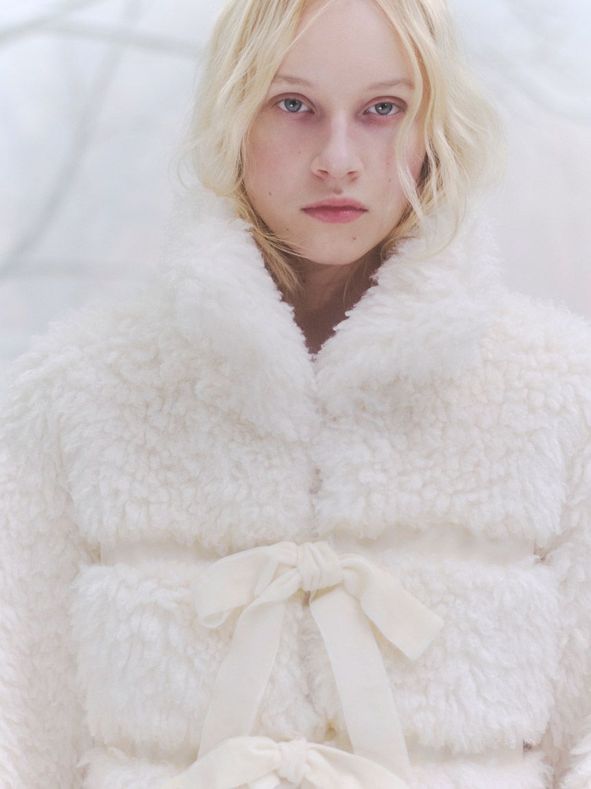 SNIDEL「Sustainableリボンボアショートコート」|その他|