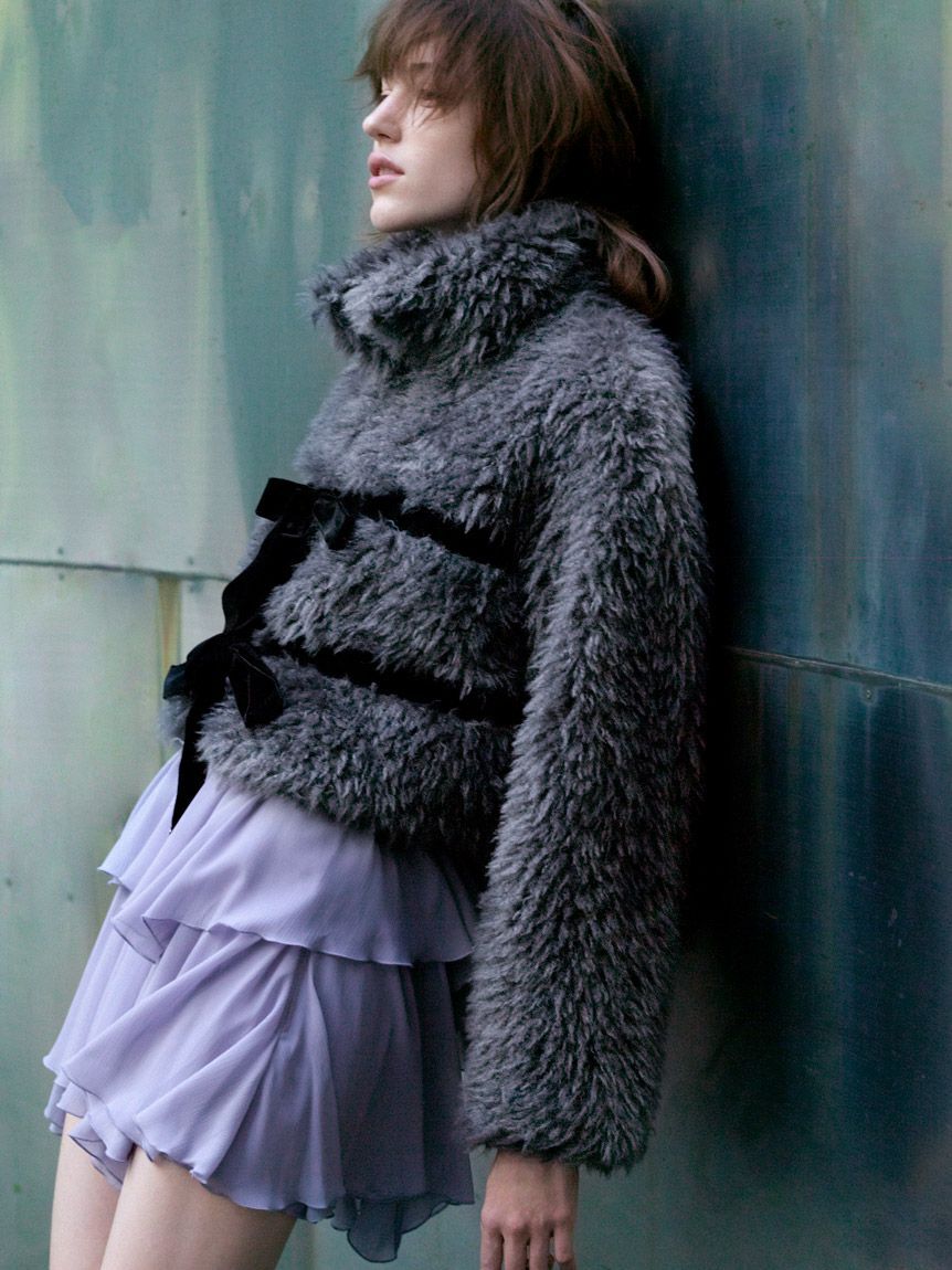 SNIDEL「Sustainableリボンボアショートコート」|その他|