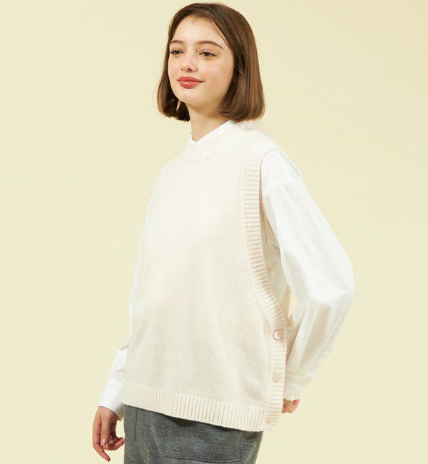 MACKINTOSH PHILOSOPHY「サイドボタンニットベスト」|ニット・セーター|オフホワイト