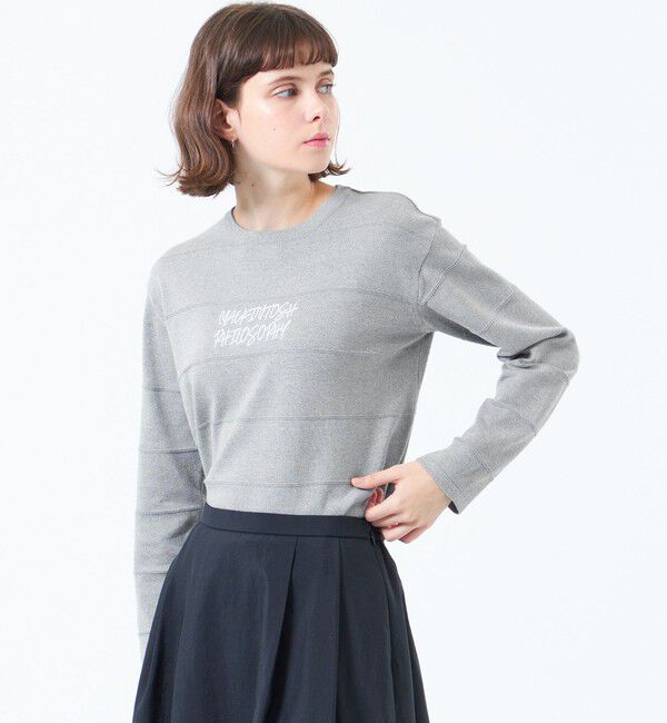 MACKINTOSH PHILOSOPHY「ライティングロゴボーダーニット」|ニット・セーター|グレー