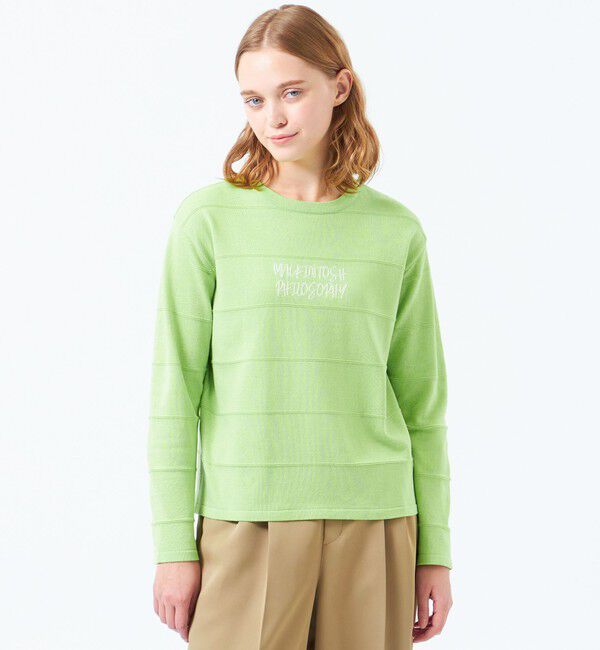 MACKINTOSH PHILOSOPHY「ライティングロゴボーダーニット」|ニット・セーター|グリーン
