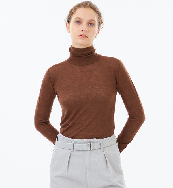 MACKINTOSH PHILOSOPHY「【WEB&一部店舗限定】ファインウールハイゲージタートルニット」|ニット・セーター|キャメル