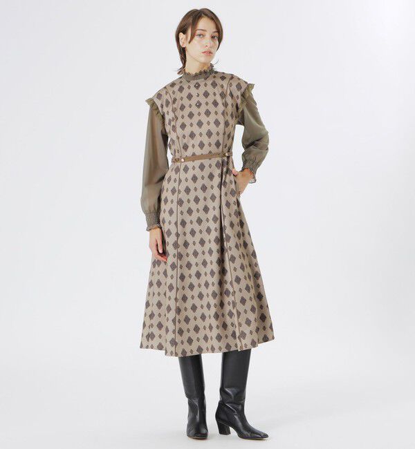  「レジメンタルオーナメントドレス」|ワンピース|