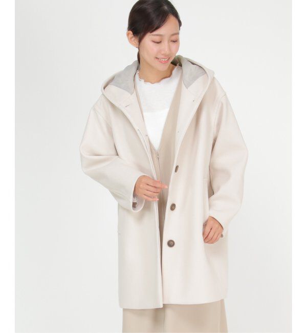 ikka「RENU メルトンミドル丈フードジャケット」|その他|