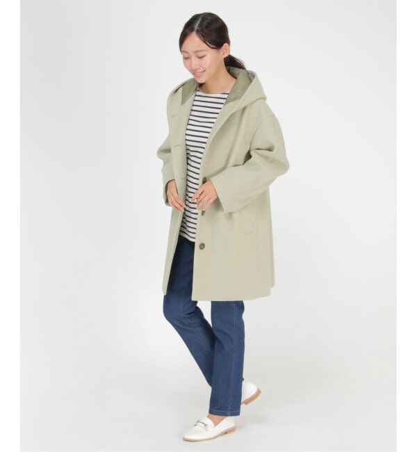 ikka「RENU メルトンミドル丈フードジャケット」|その他|