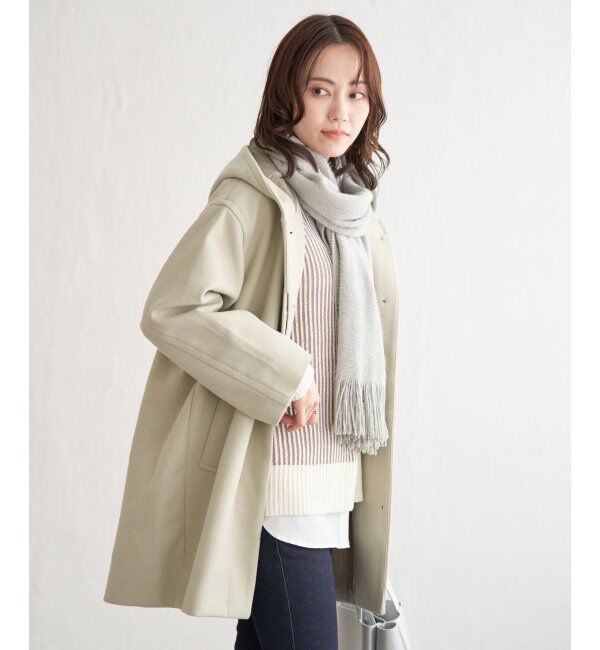 ikka「RENU メルトンミドル丈フードジャケット」|その他|