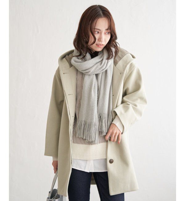 ikka「RENU メルトンミドル丈フードジャケット」|その他|