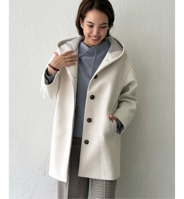 ikka「RENU メルトンミドル丈フードジャケット」|その他|