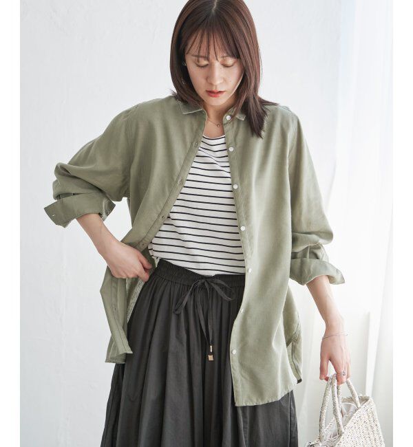 ikka「フレンチリネンMIX長袖シャツ」|シャツ・ブラウス|