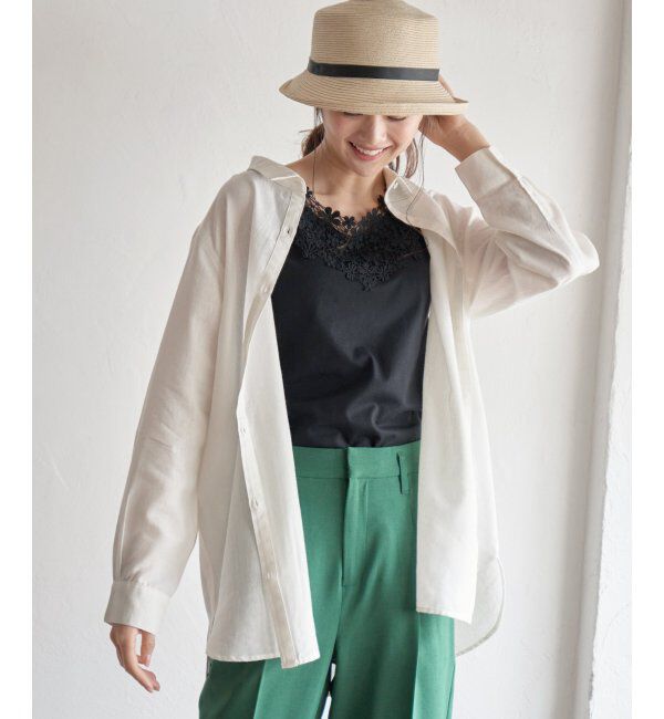 ikka「フレンチリネンMIX長袖シャツ」|シャツ・ブラウス|