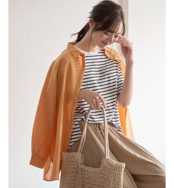 ikka「フレンチリネンMIX長袖シャツ」|シャツ・ブラウス|