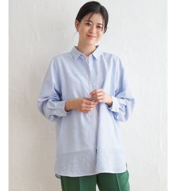ikka「フレンチリネンMIX長袖シャツ」|シャツ・ブラウス|