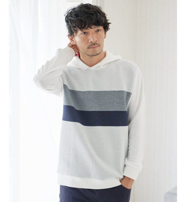 ikka「ブロックスジャカードパーカー」|パーカー|