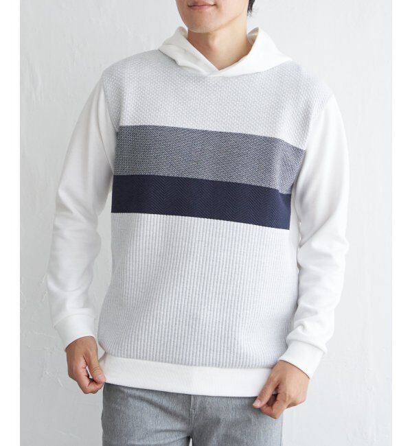 ikka「ブロックスジャカードパーカー」|パーカー|