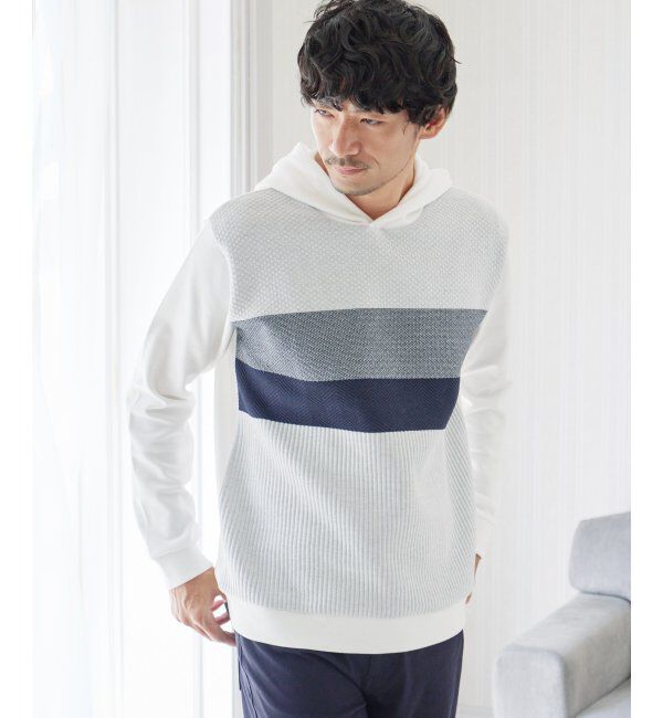 ikka「ブロックスジャカードパーカー」|パーカー|