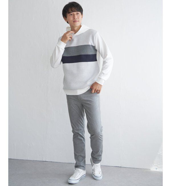 ikka「ブロックスジャカードパーカー」|パーカー|