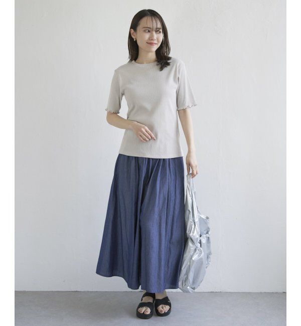 ikka「ラメテレコ前後2WAYメローT」|Tシャツ・カットソー|