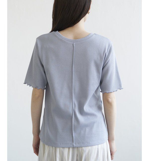 ikka「ラメテレコ前後2WAYメローT」|Tシャツ・カットソー|