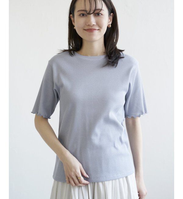 ikka「ラメテレコ前後2WAYメローT」|Tシャツ・カットソー|