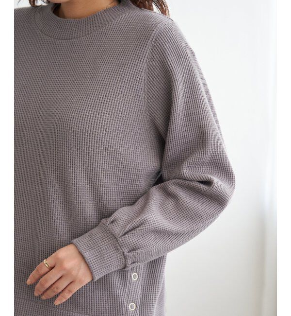 ikka「ラメワッフル裾リングドットプルオーバー」|その他|