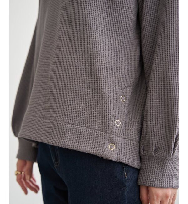 ikka「ラメワッフル裾リングドットプルオーバー」|その他|