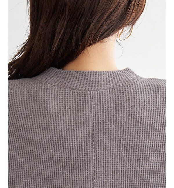 ikka「ラメワッフル裾リングドットプルオーバー」|その他|