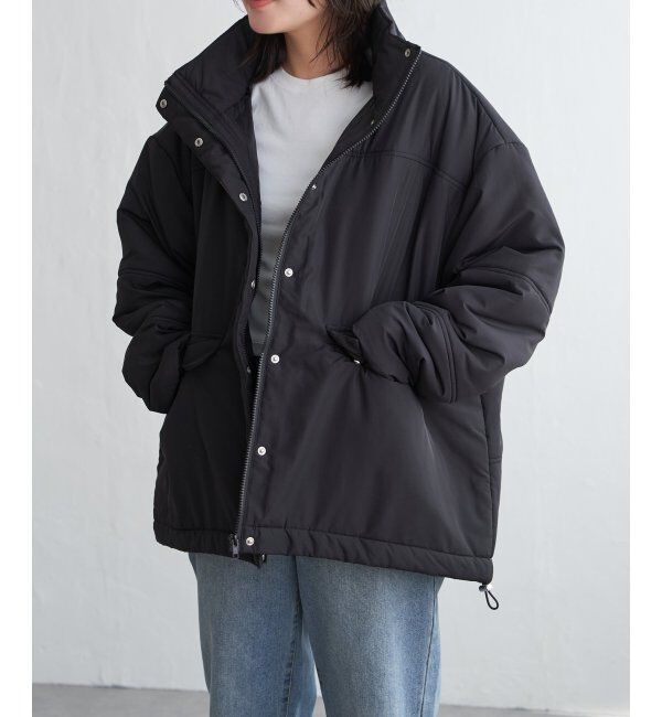 VENCE share style「スタンド中綿コート」|その他|ブラック