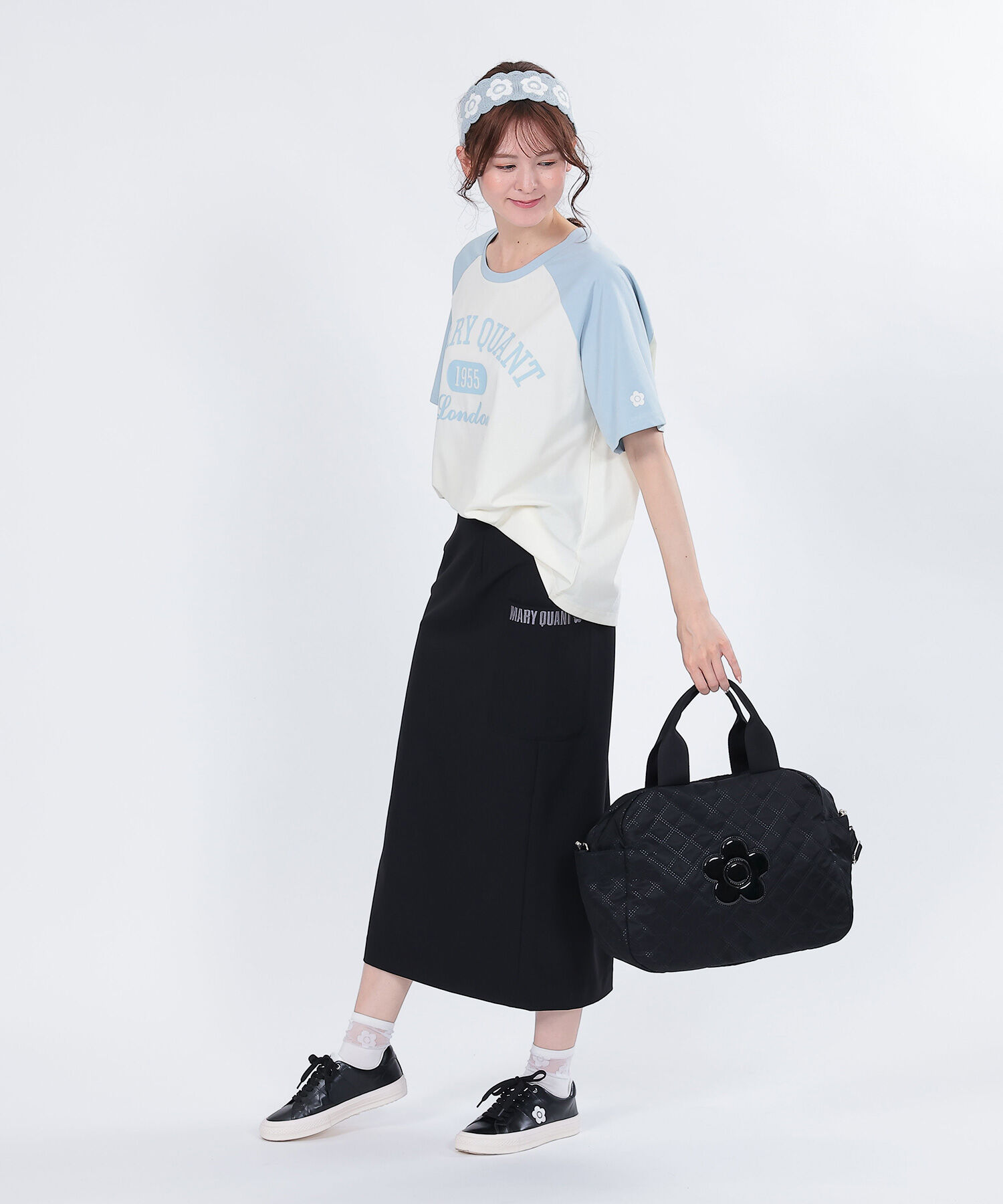 MARY QUANT「ピンソニックキルトデイジー ライトボストン」|ボストンバッグ|