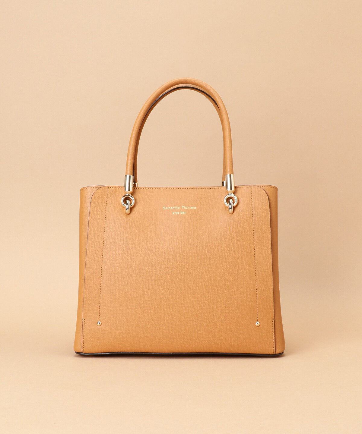 Samantha Thavasa「アベクトワ レザースクエアトートバッグ 小サイズ」|トートバッグ|キャメル