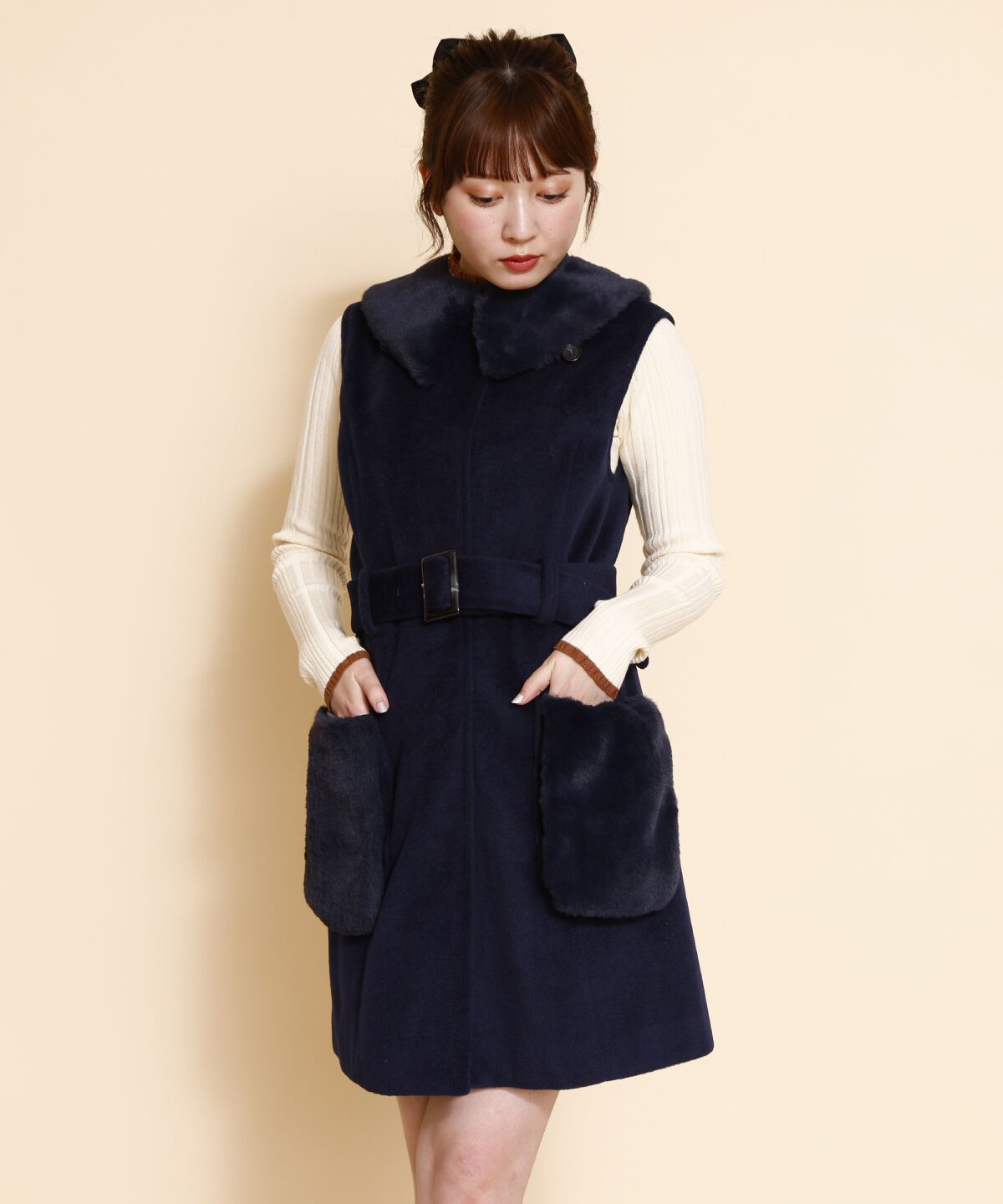 REDYAZEL「ファーカラースリットスリーブコート」|その他|