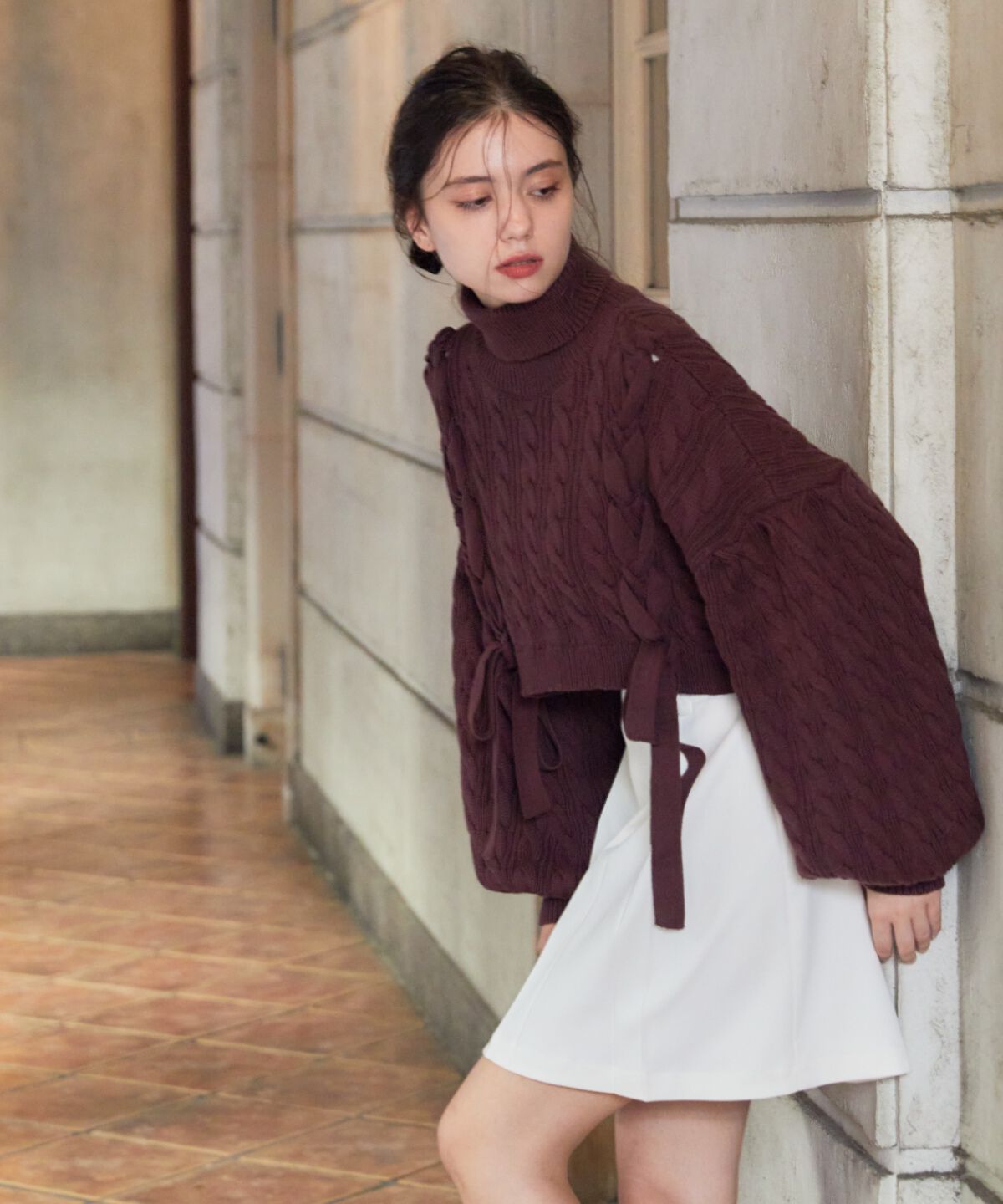 REDYAZEL「タックプリーツミニスカート」|フレア|