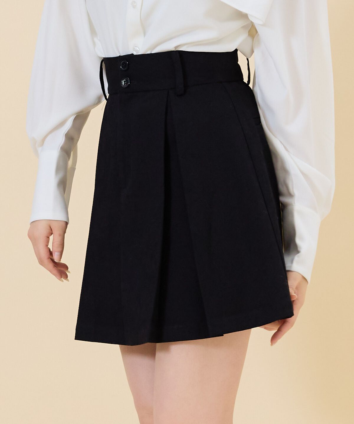 REDYAZEL「タックプリーツミニスカート」|フレア|