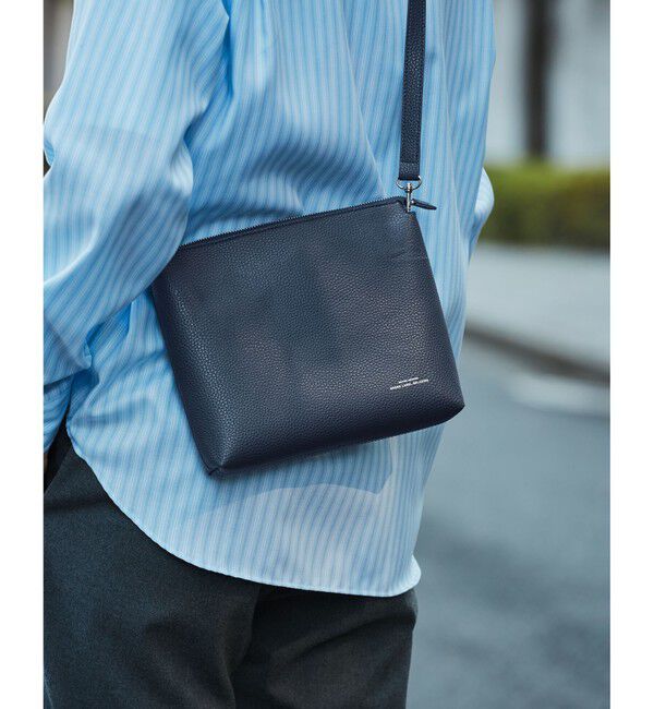 UNITED ARROWS green label relaxing「CIBO レザーライク 2WAY ショルダー クラッチ バッグ」|ショルダー・メッセンジャー|NAVY