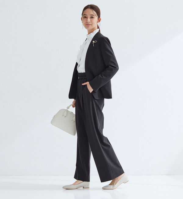 UNITED ARROWS green label relaxing「［size SHORT/TALLあり］パウドレ ワイド パンツ ウォッシャブル ストレッチ」|スラックス|