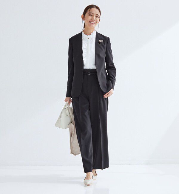 UNITED ARROWS green label relaxing「［size SHORT/TALLあり］パウドレ ワイド パンツ ウォッシャブル ストレッチ」|スラックス|