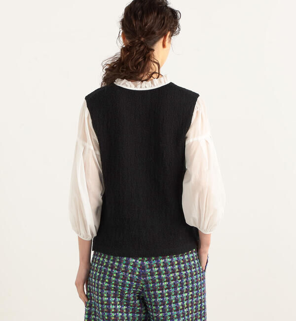 Ballsey「バルキーヤーンジャージーコンビ ボリュームスリーブプルオーバー」|Tシャツ・カットソー|