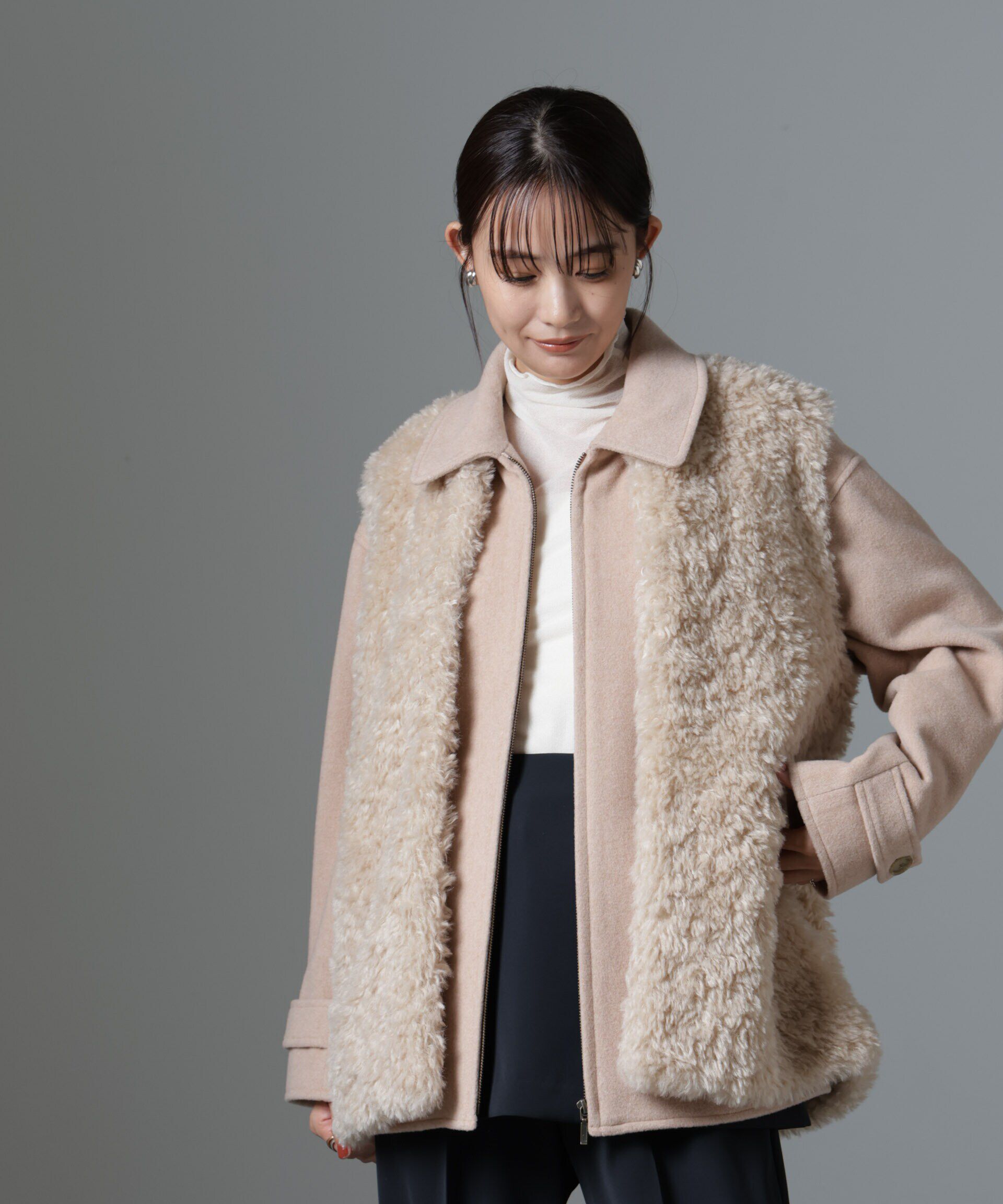 nano･universe「ZIPミドルコート」|その他|ベージュ