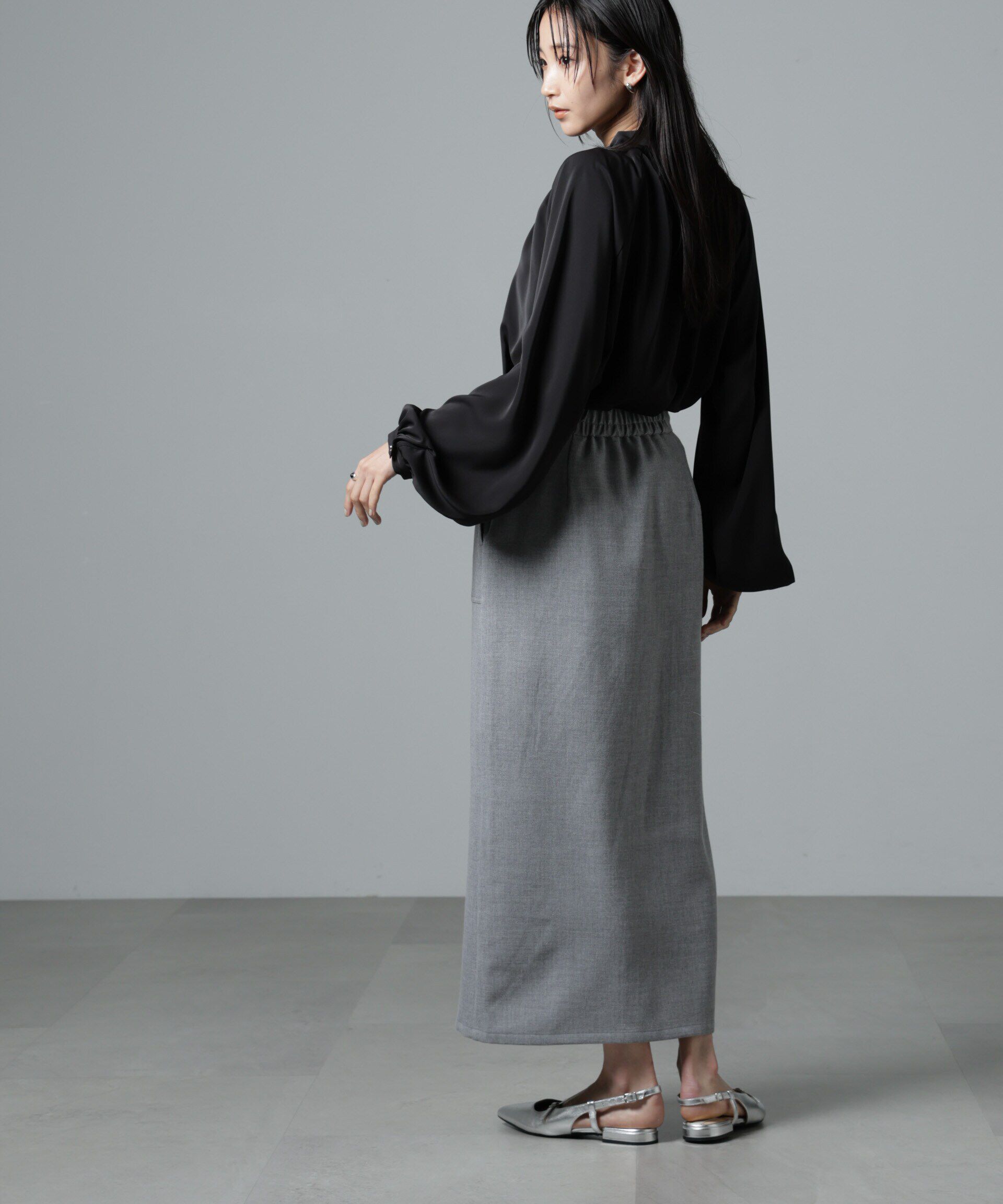 nano･universe「フロントスリットタイトナロースカート」|スカート|