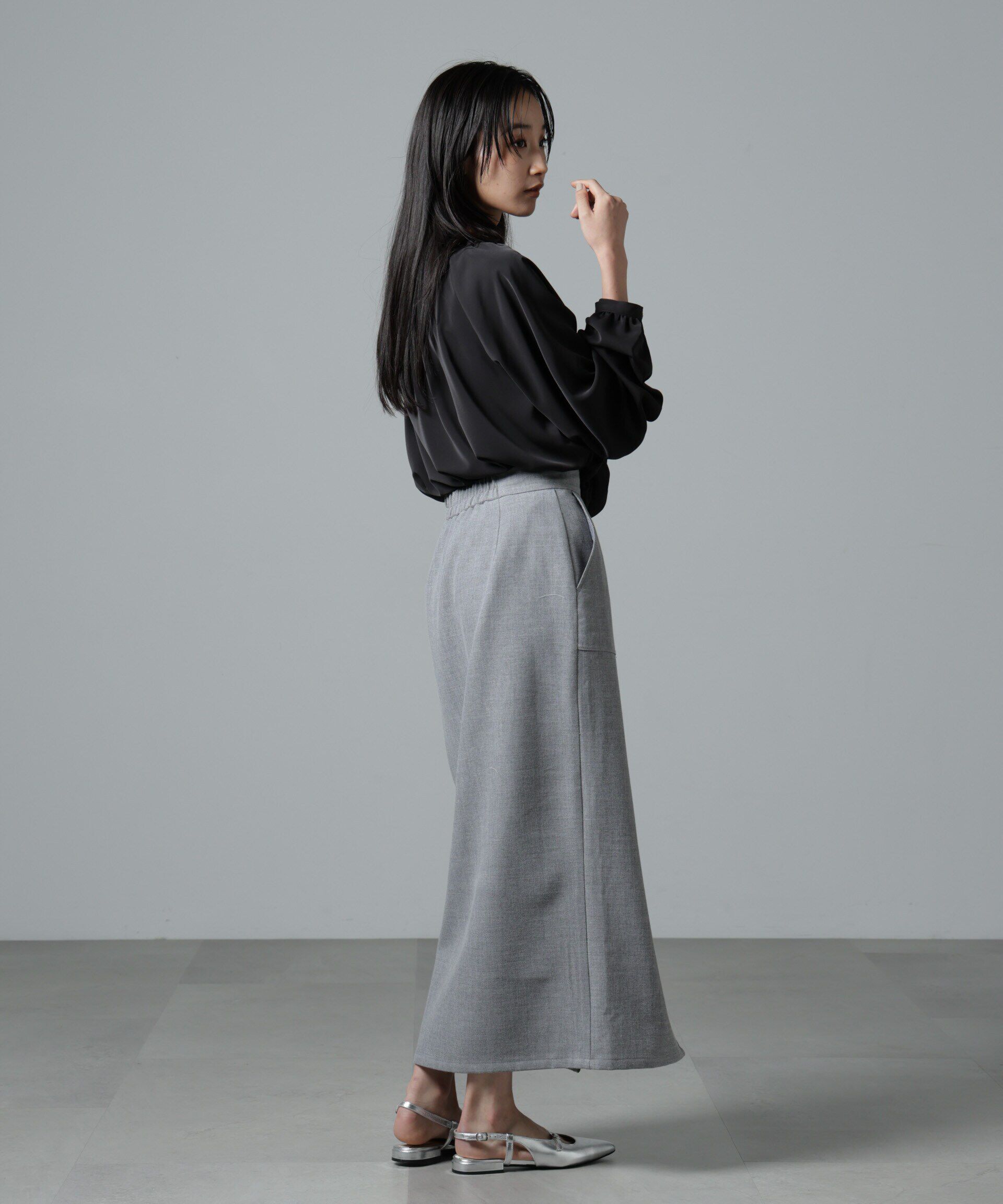 nano･universe「フロントスリットタイトナロースカート」|スカート|