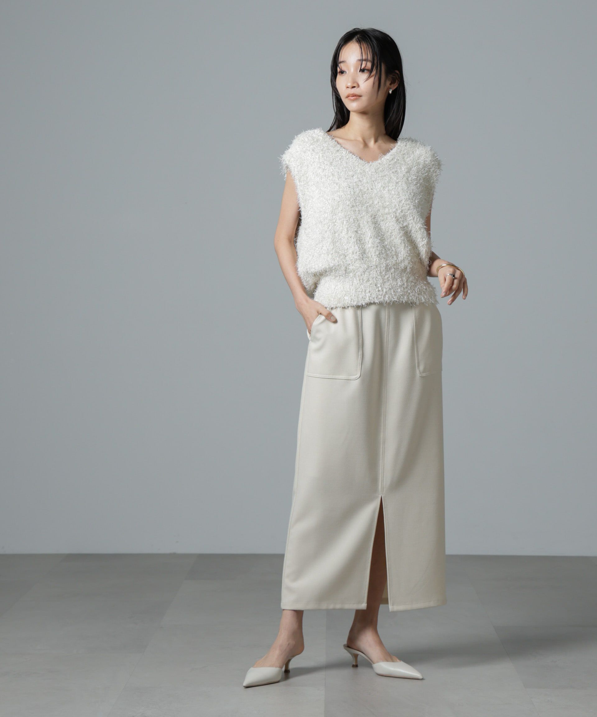 nano･universe「フロントスリットタイトナロースカート」|スカート|