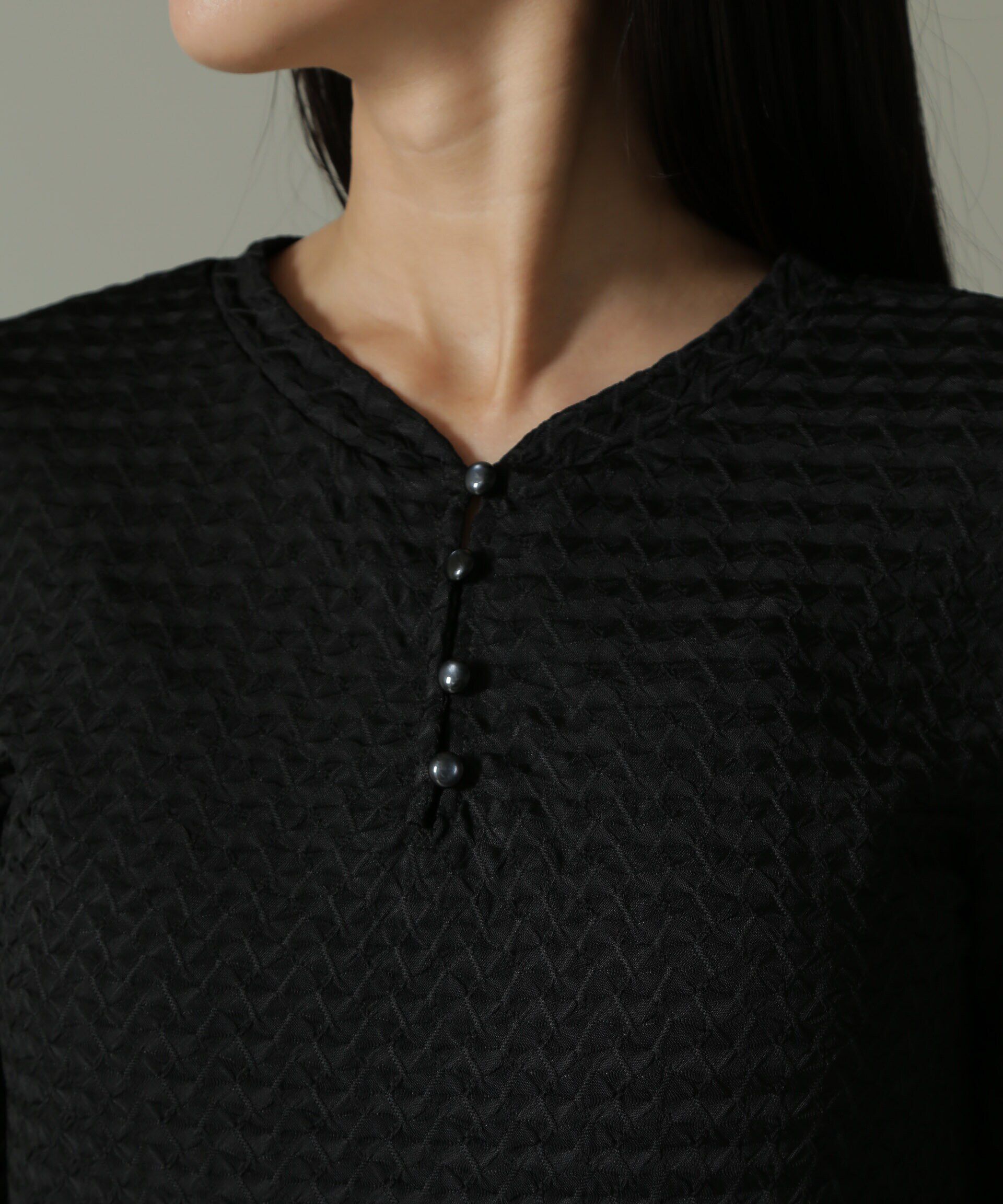 nano･universe「前後2WAYシャーリングカットトップス」|Tシャツ・カットソー|