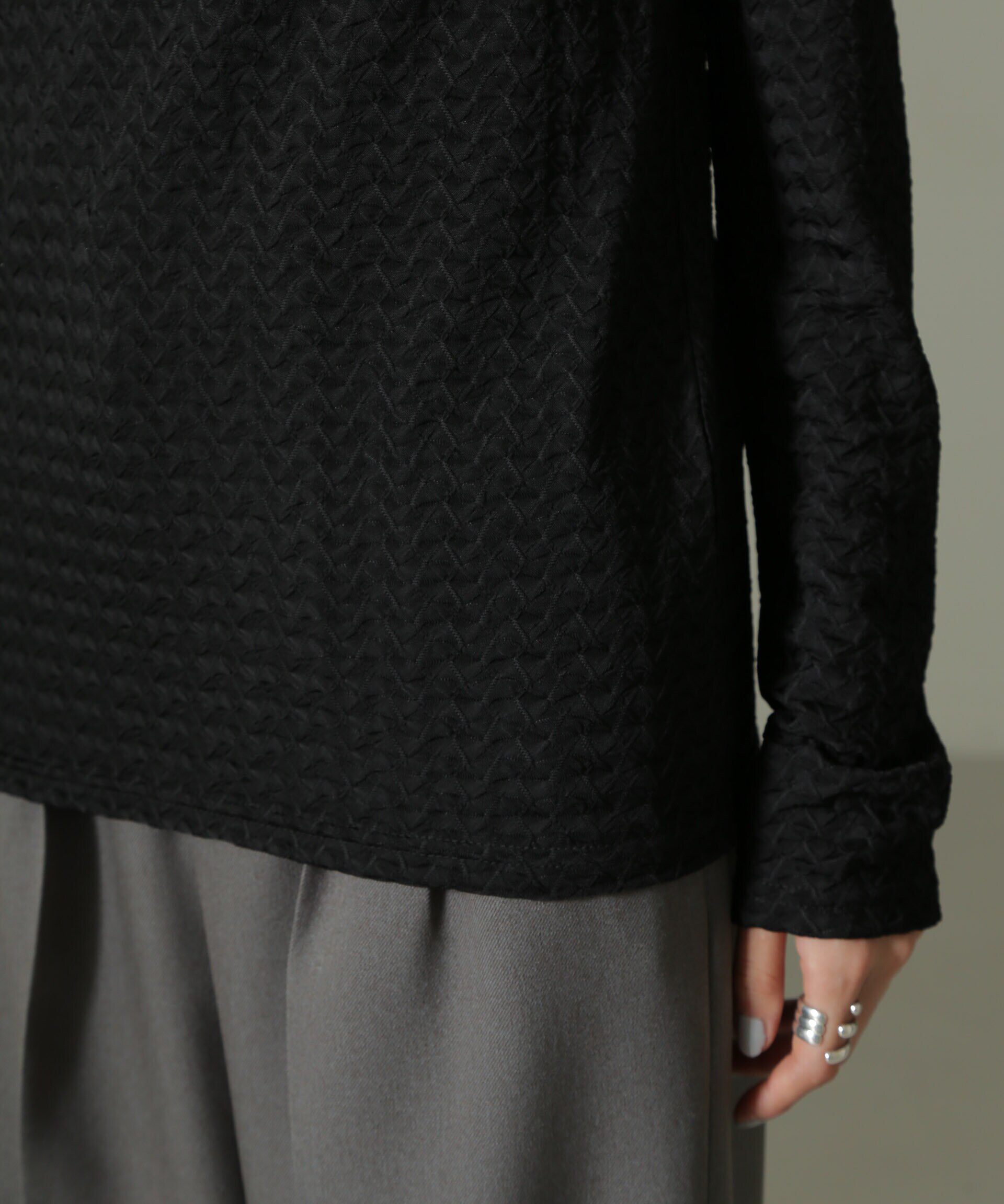 nano･universe「前後2WAYシャーリングカットトップス」|Tシャツ・カットソー|