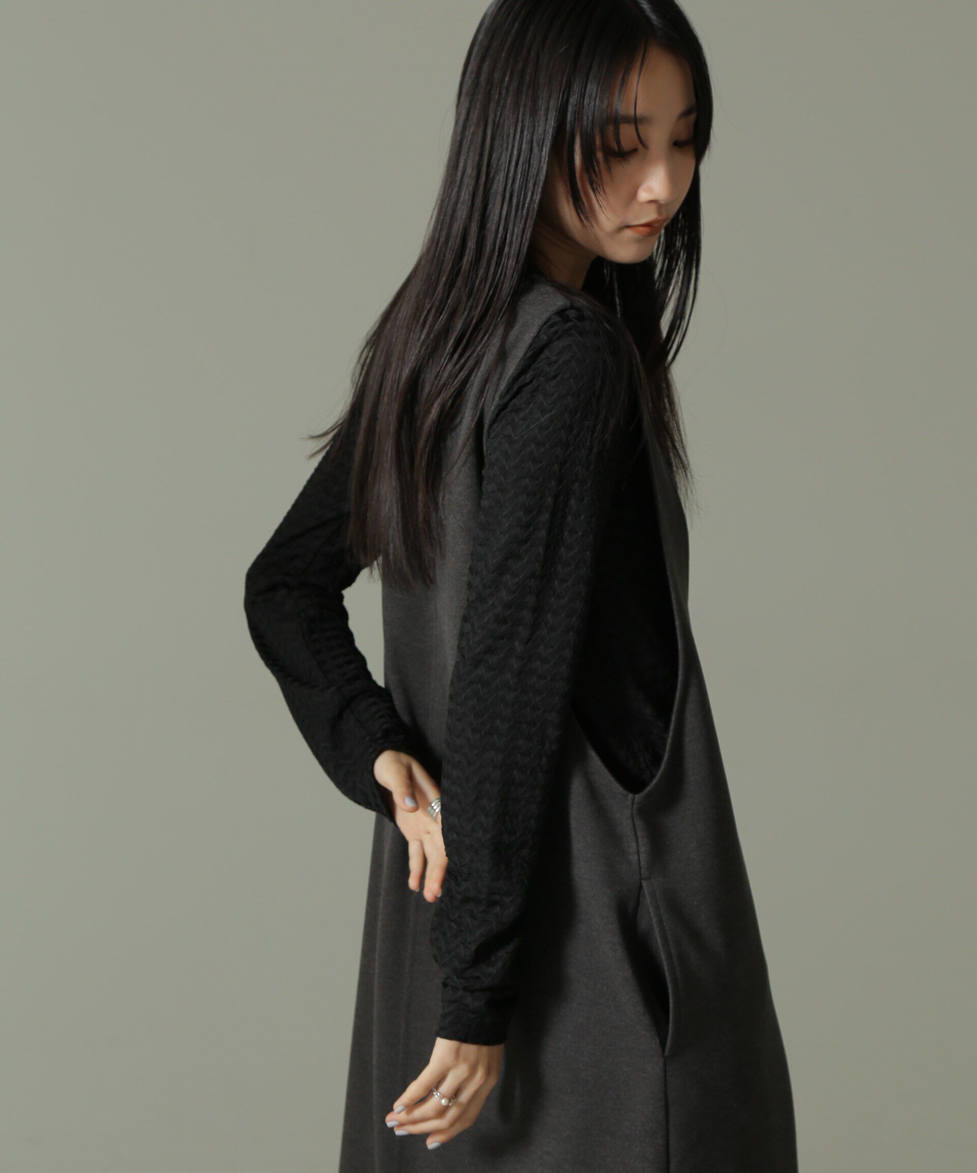 nano･universe「前後2WAYシャーリングカットトップス」|Tシャツ・カットソー|