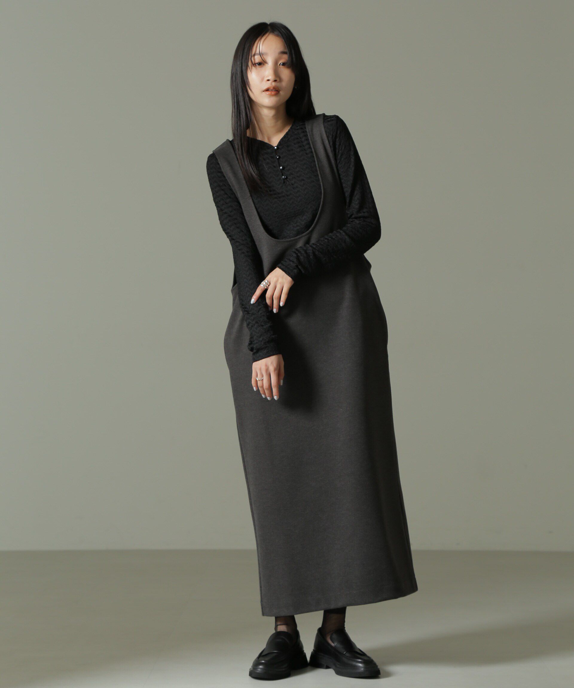 nano･universe「前後2WAYシャーリングカットトップス」|Tシャツ・カットソー|