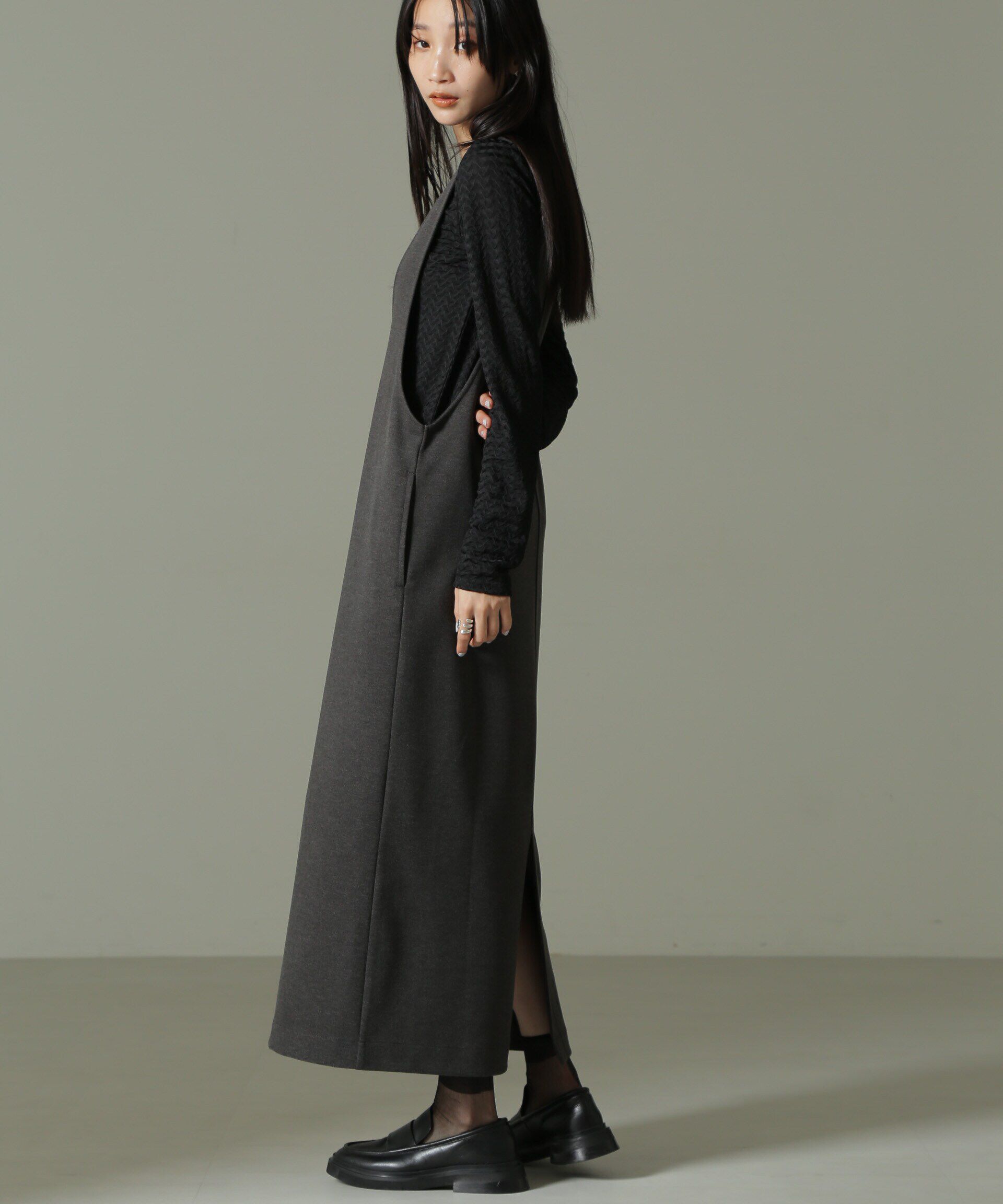 nano･universe「前後2WAYシャーリングカットトップス」|Tシャツ・カットソー|